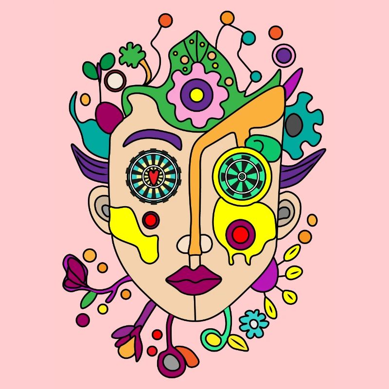 Kaleidoscopic split face