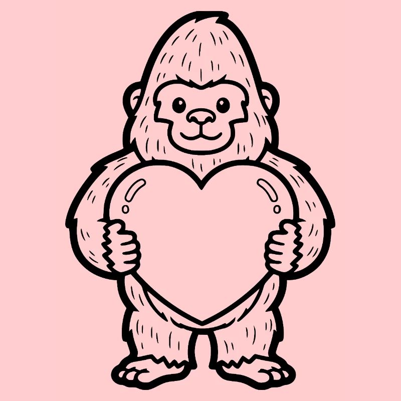 Gorilla with a heart – strong and loving at the same time