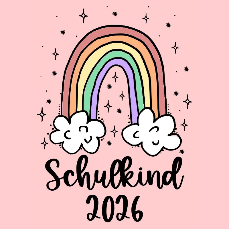 Schulkind 2026 Einschulung Mädchen Regenbogen