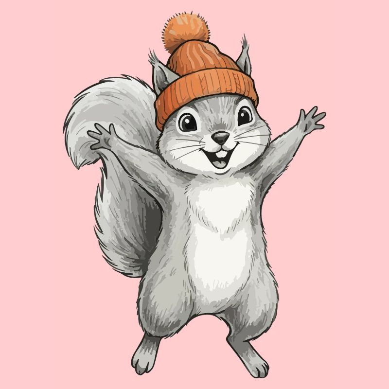 Eichhörnchen mit Mütze