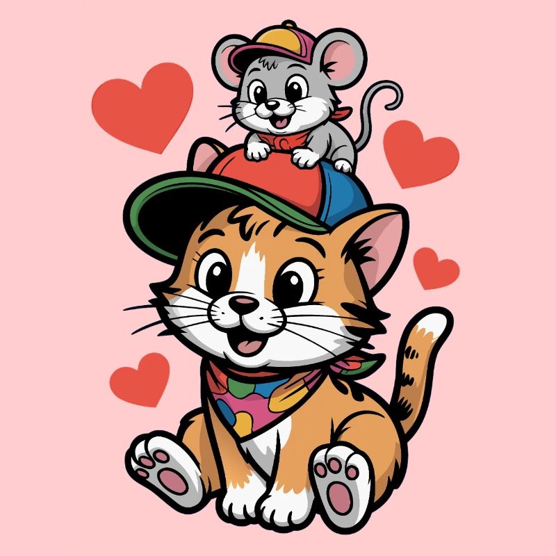 Cat friendship with mouse