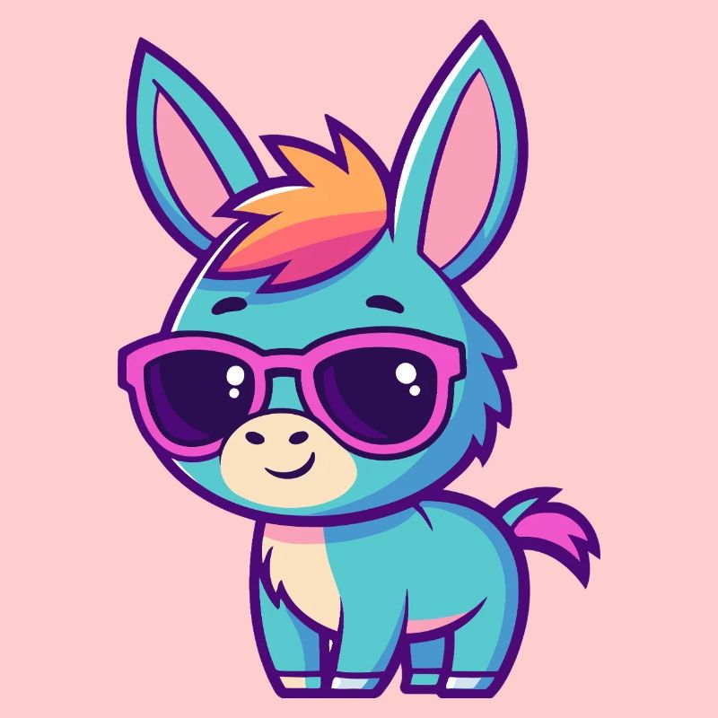 Retro bunte Eselrosa Brille