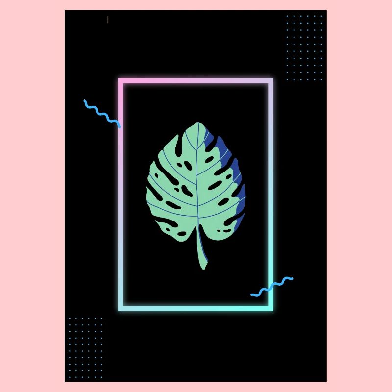 Monstera Neon Frame