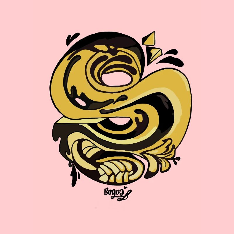 Serpent spiralé doré