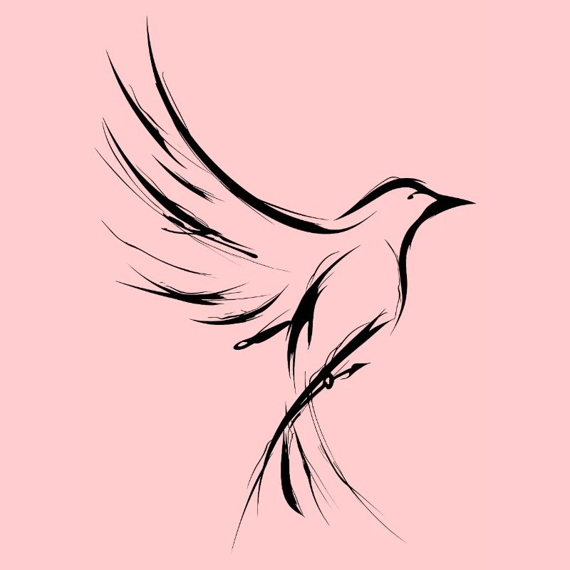 oiseau, tatouage oiseau, dessin simple