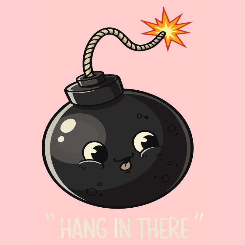 Conception de bande dessinée de bombe explosive kawaii