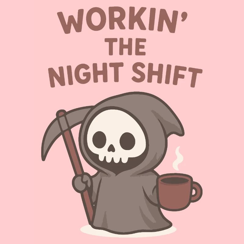 Nachtschicht Sensenmann Kaffee