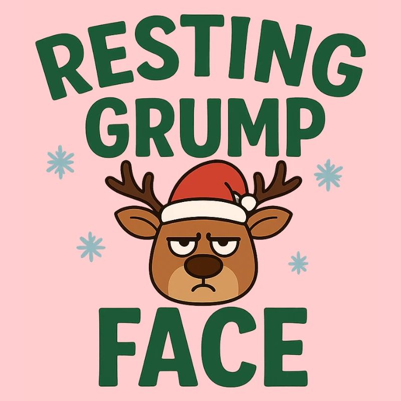 Resting Grump Face Reindeer with Hat