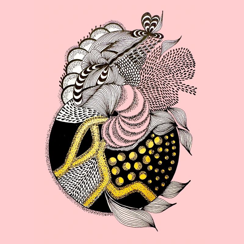 Fish pattern with gold accent