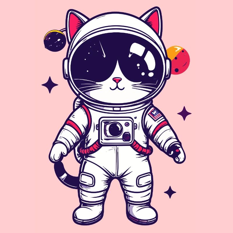 Motif du chat de l’espace en costume d’astronaute