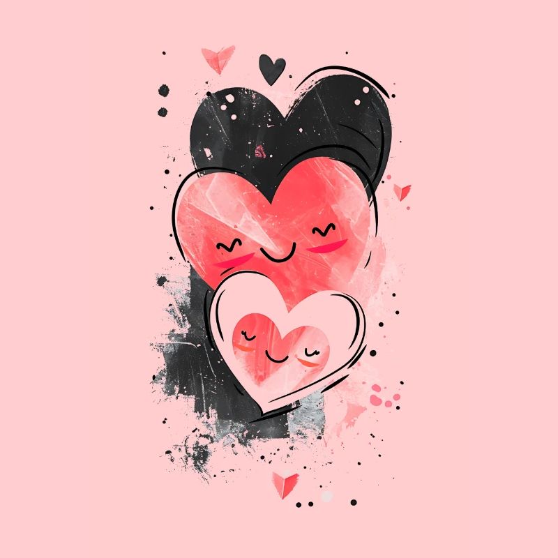 Three Happy Heart Faces | Cute and Content.