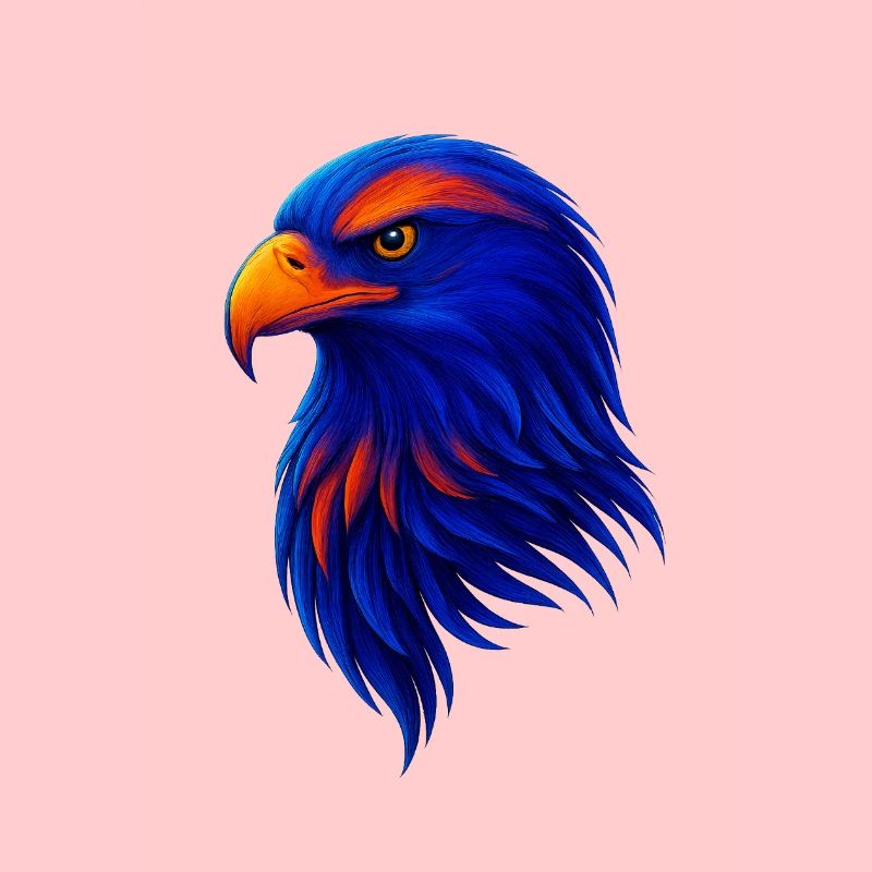 Colored eagle in neon style