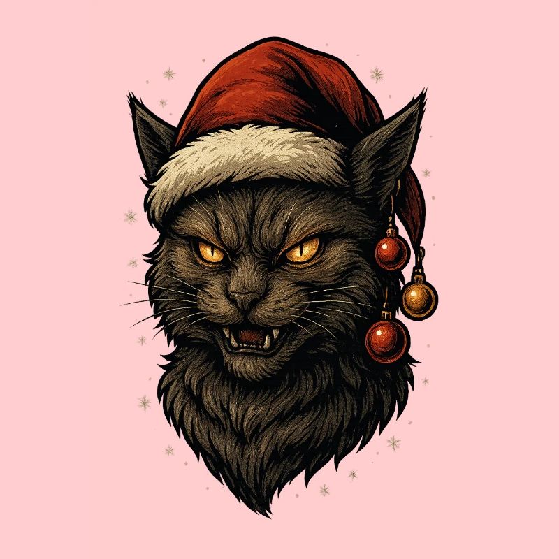 Schwarzer Weihnachtskater