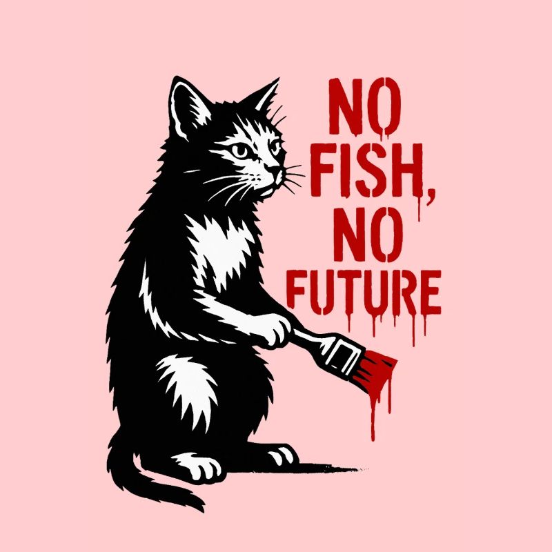 No Fish No Future Katze Graffiti