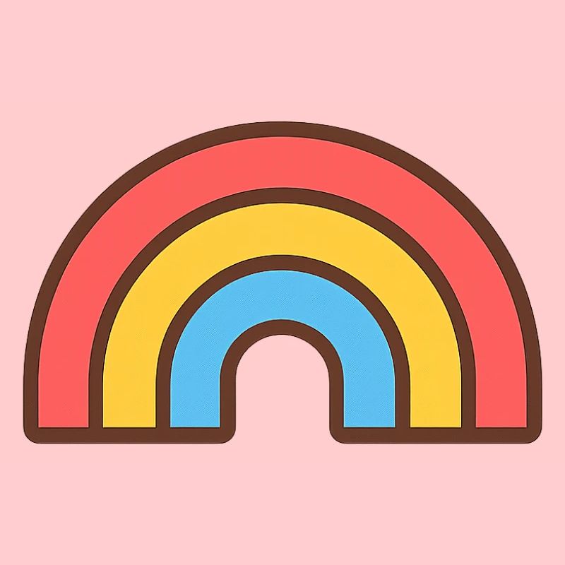 Heller Retro-Regenbogen