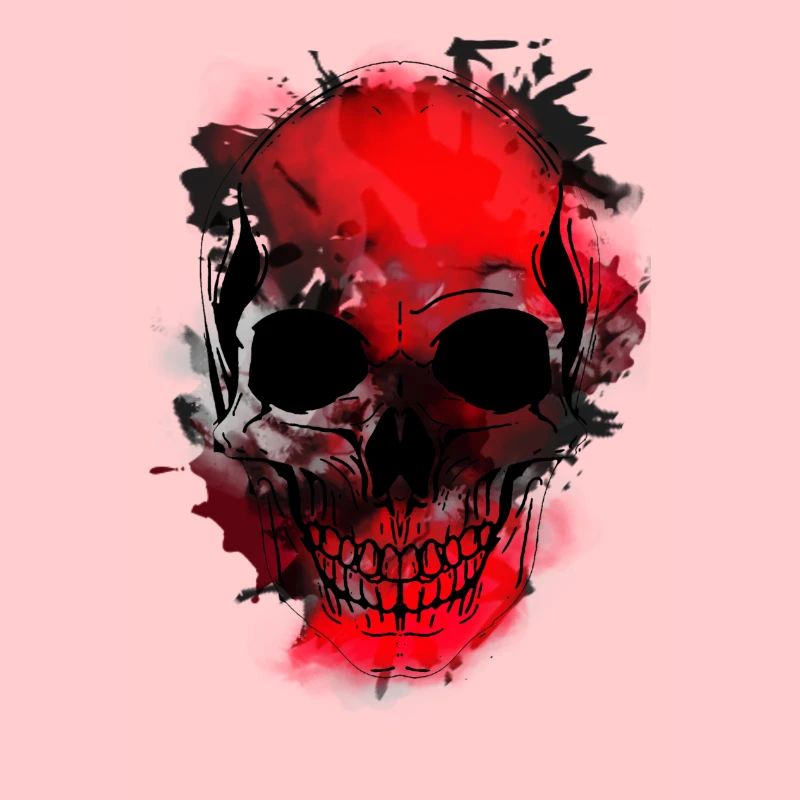 Rotes Schädel-Splash Artwork