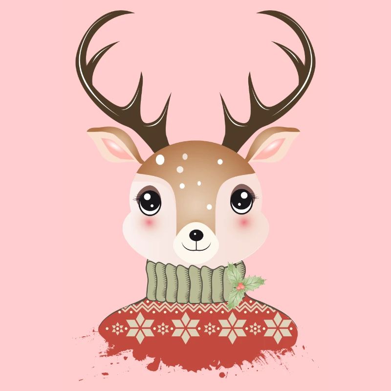 cerf chic mignon avec pull de Noël