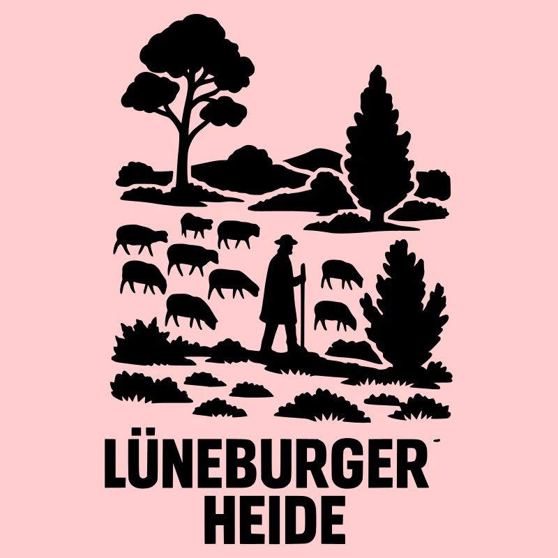 Lüneburger Heide Schäfer Heidschnucken Idylle