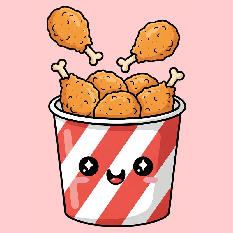 Kawaii-Brathähnchen-Eimer