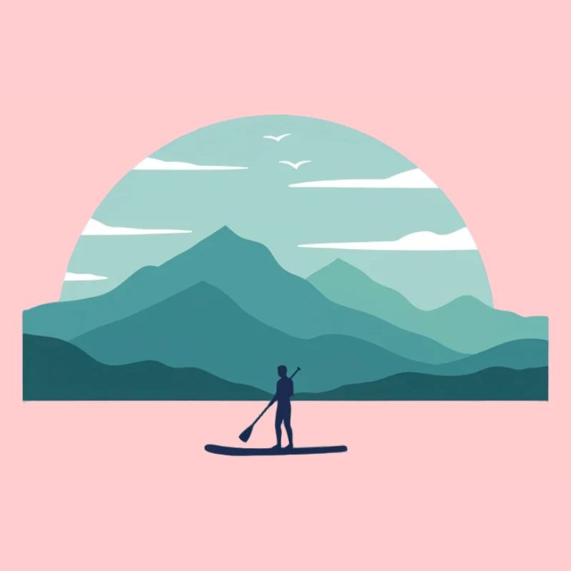 Paddleboard Dawn Over Peaks