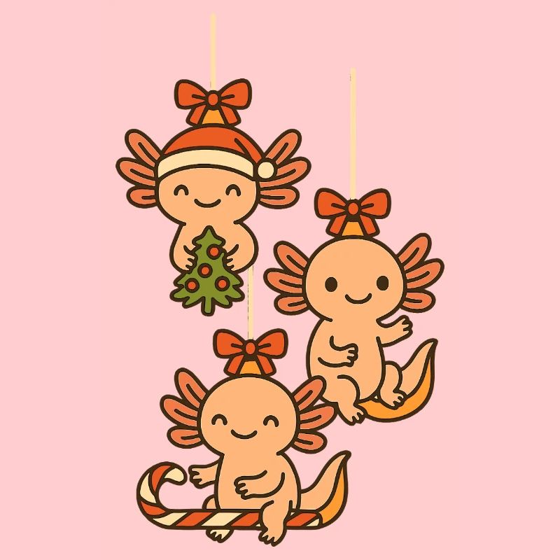 Mignon pendentif de Noël axolotl