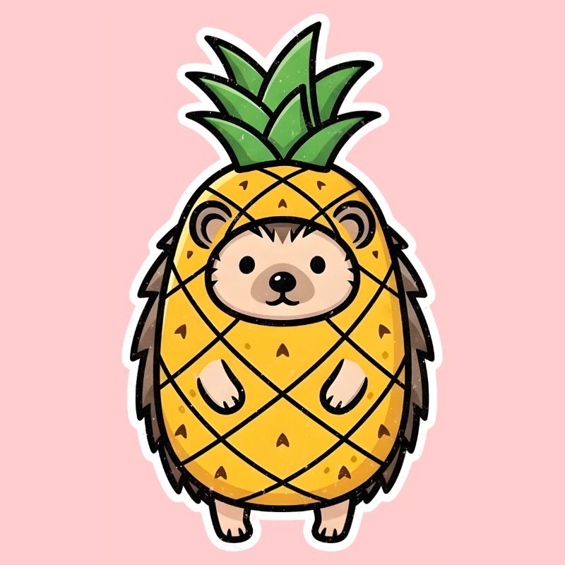 Ananas hérisson mascotte hérisson en costume d’ananas