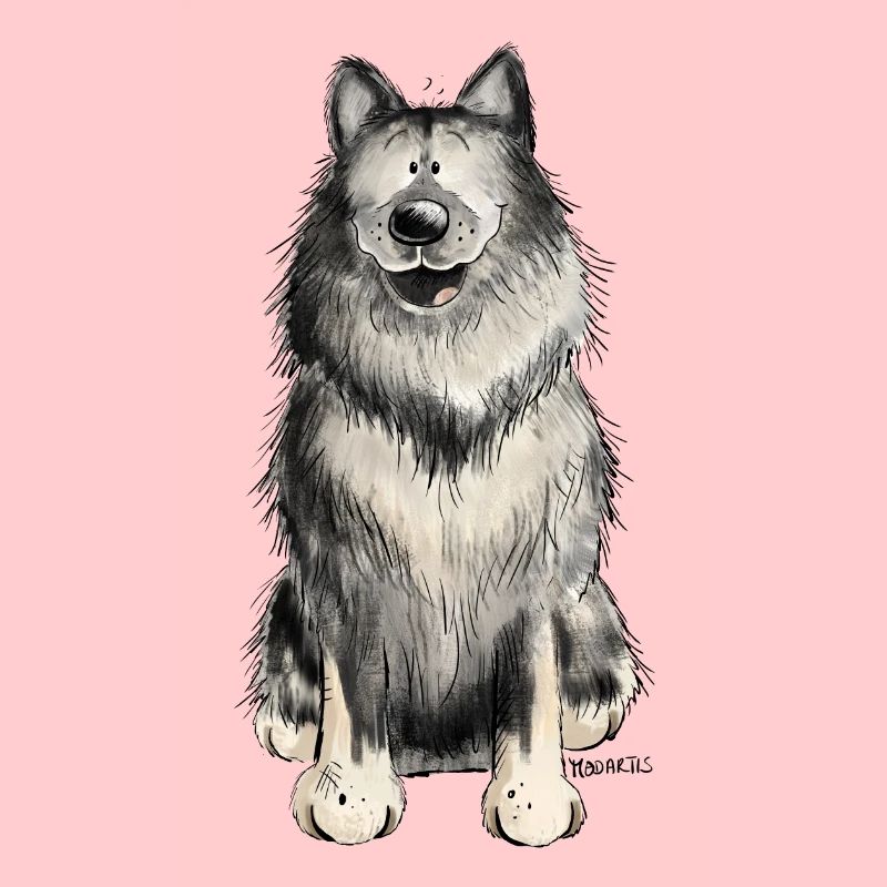 Glücklicher Wolfsspitz I Comic Hund Geschenk