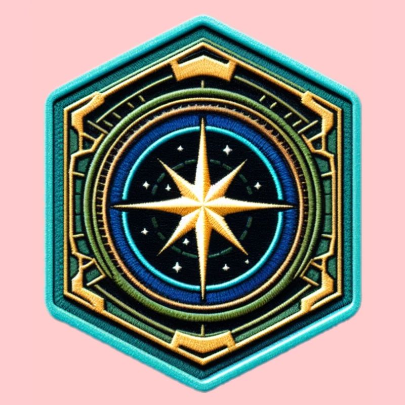 Kartenstern Kompass Patch