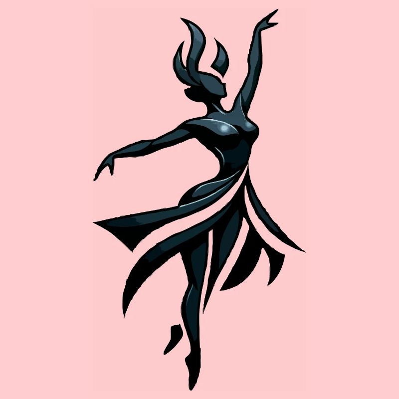 Shadow dancer in neon blue
