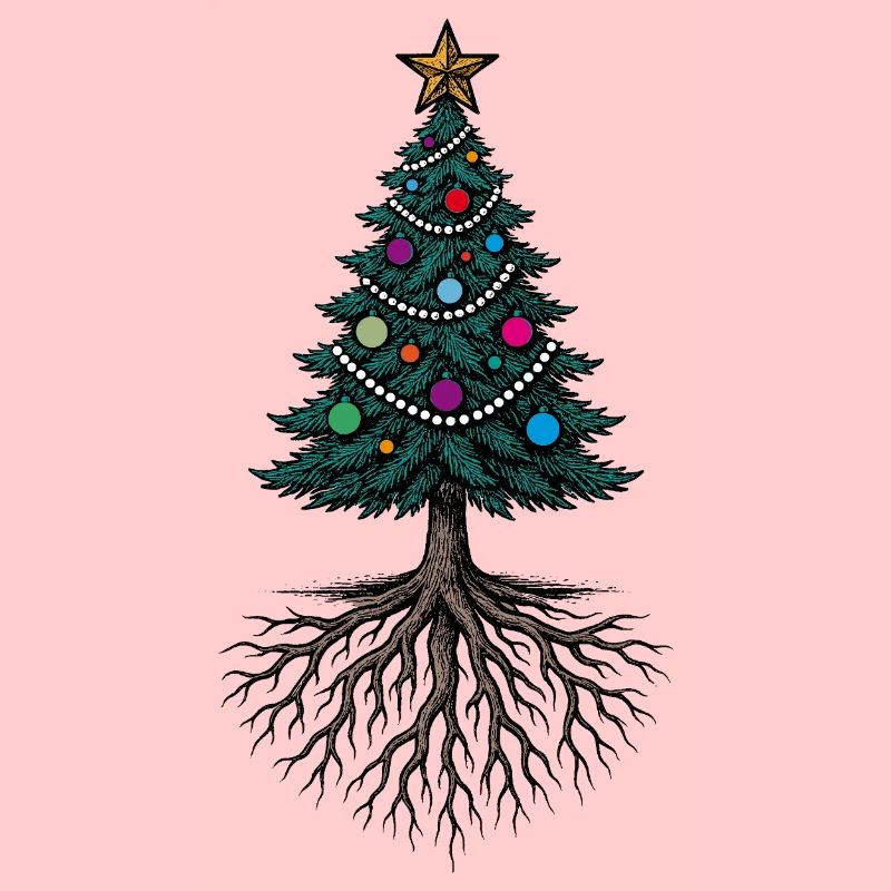 Christmas tree with roots – festively rooted