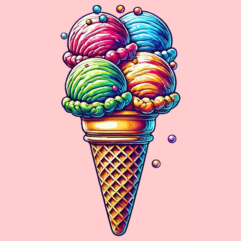 farbenfrohe Eiskreation in lebendigen Farben