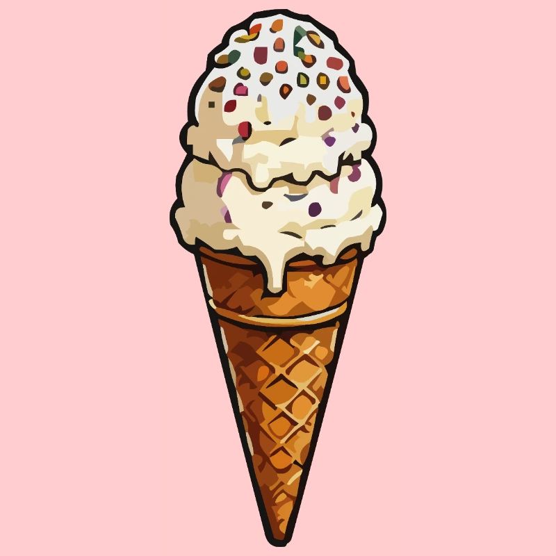 Doppel-Eiscreme mit Streuseln