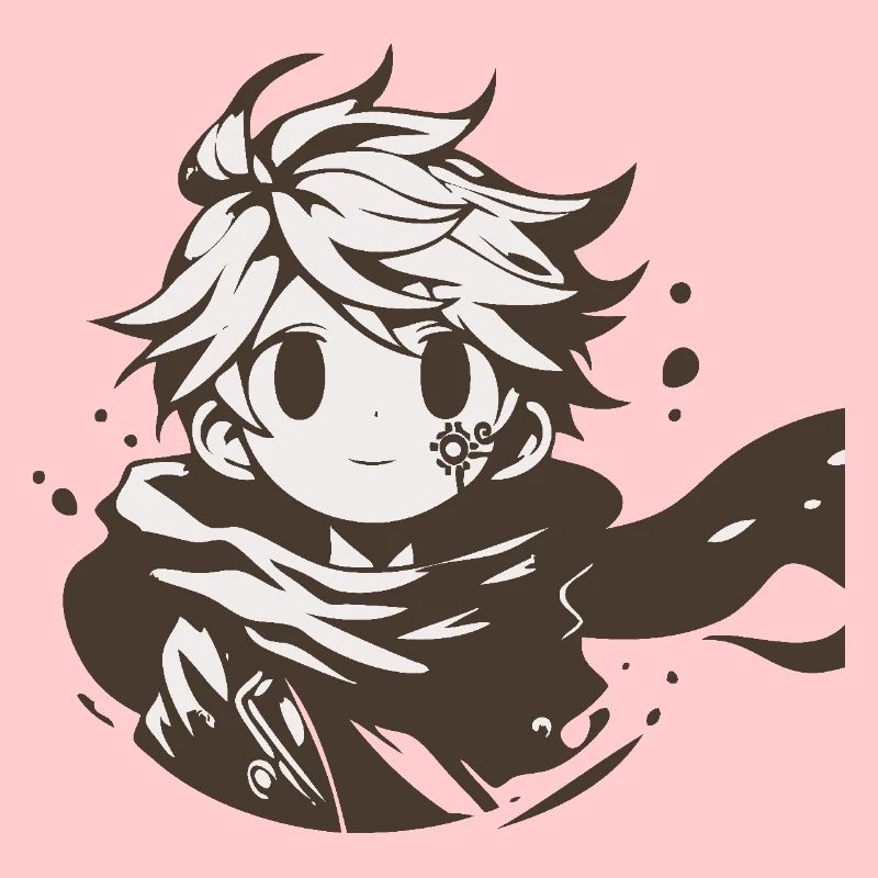 MangaCharacter with Brown Scarf