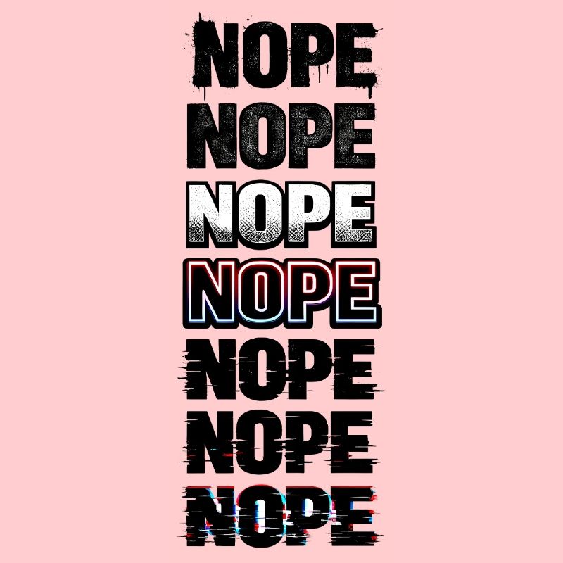 Nein, Neon-Glitch-Textstack