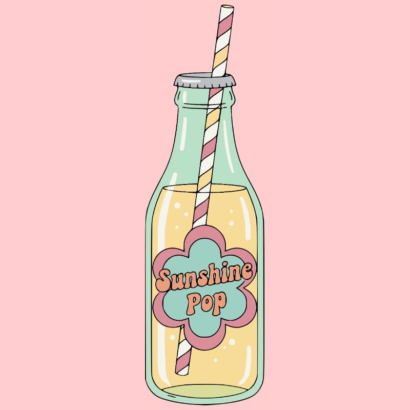 Sunshine Pop Retro Soda Bottle Aesthetic