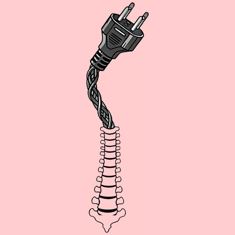 Cyborg Silhouette Spine Plug Artificial