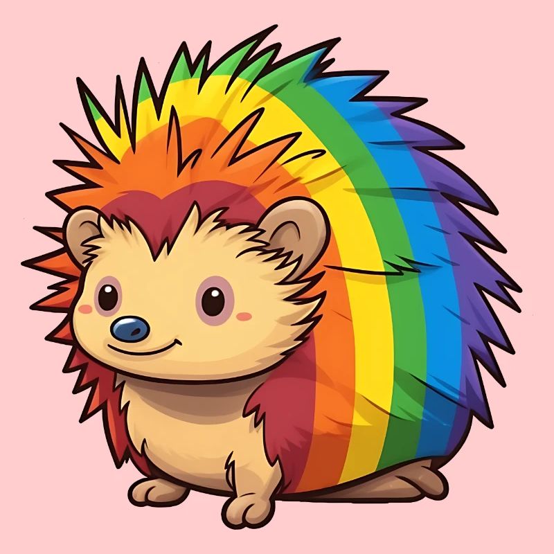 Conception de hérisson aux couleurs du drapeau arc-en-ciel | Orgueil