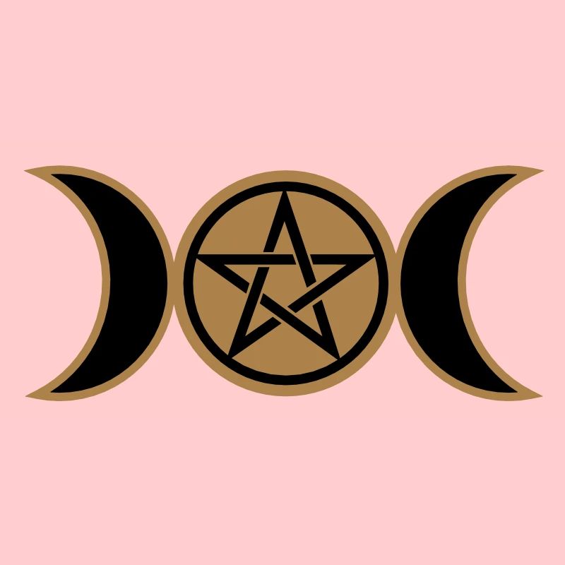 Pentacle /Pentagram - Wicca triple moon / Amulet
