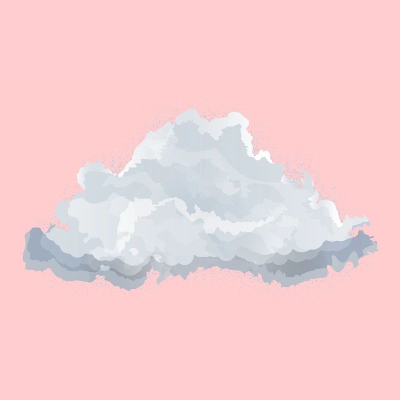 single drawn fluffy white cloud