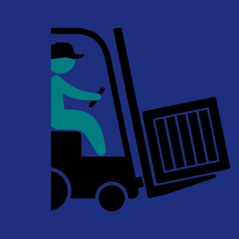 A forklift transporting a box