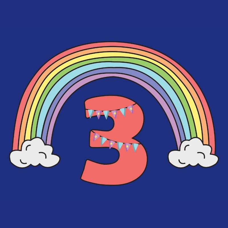 3. Geburtstag Regenbogen Pastell Niedlich Mädchen