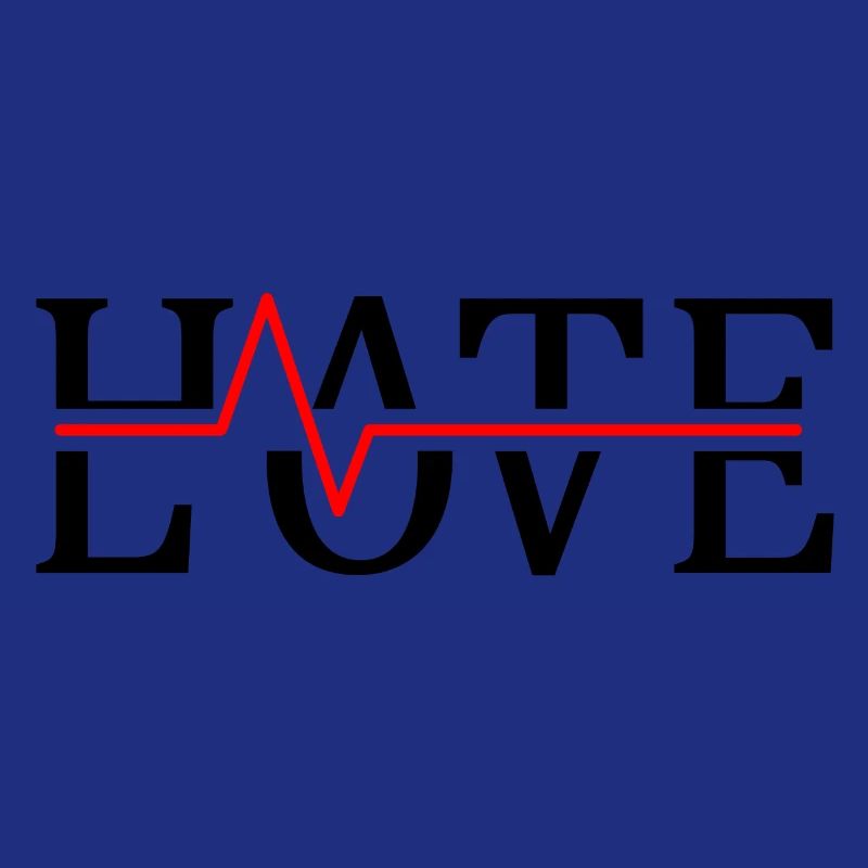 Hate Love Hate Love idée cadeau de battement de coeur