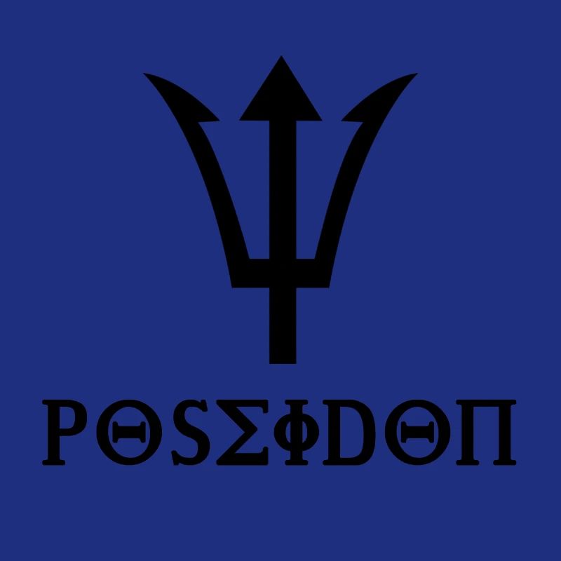 Poseidon design with trident gift idea black