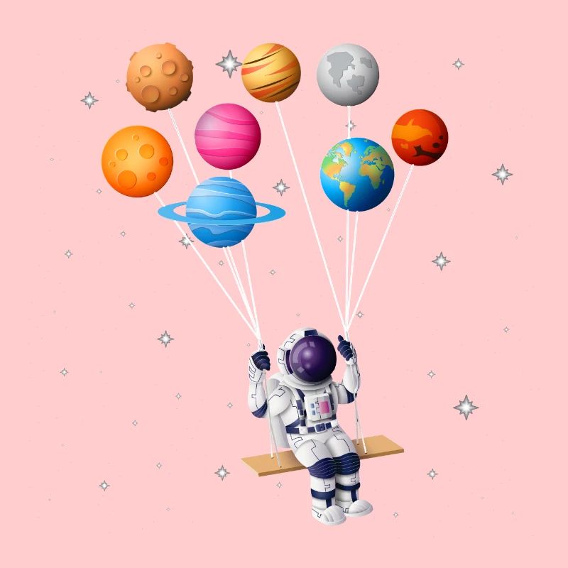 Astronaute planète swing système solaire soleil terre