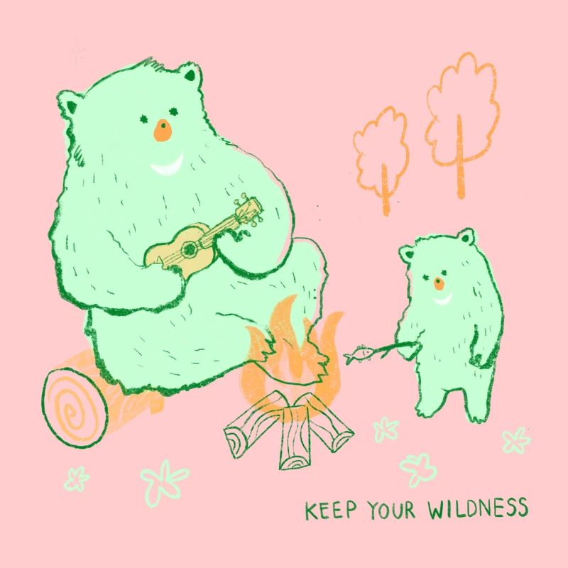 Campingbären mit Ukulele