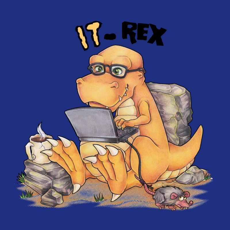 IT Rex- Lustiger Dinosaurier mit Computer