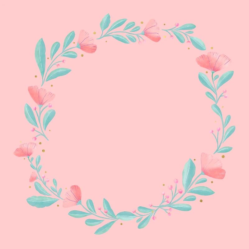 Blumenkranz. Platziere deinen eigenen Text hinein.