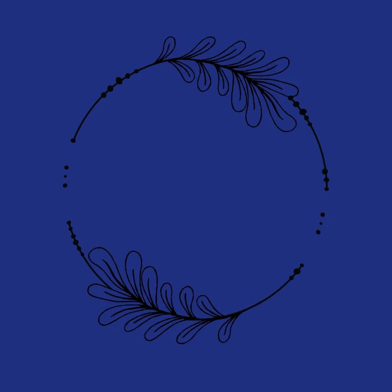 Schwarzer Kreis Rahmen mit Blättern