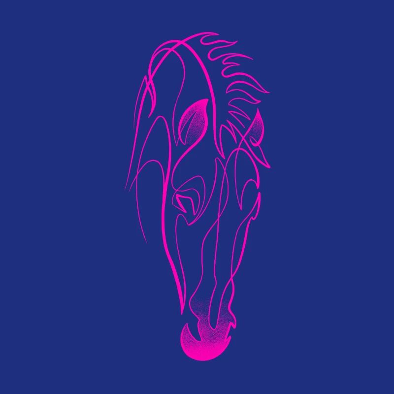 Cheval rose single line & dotwork