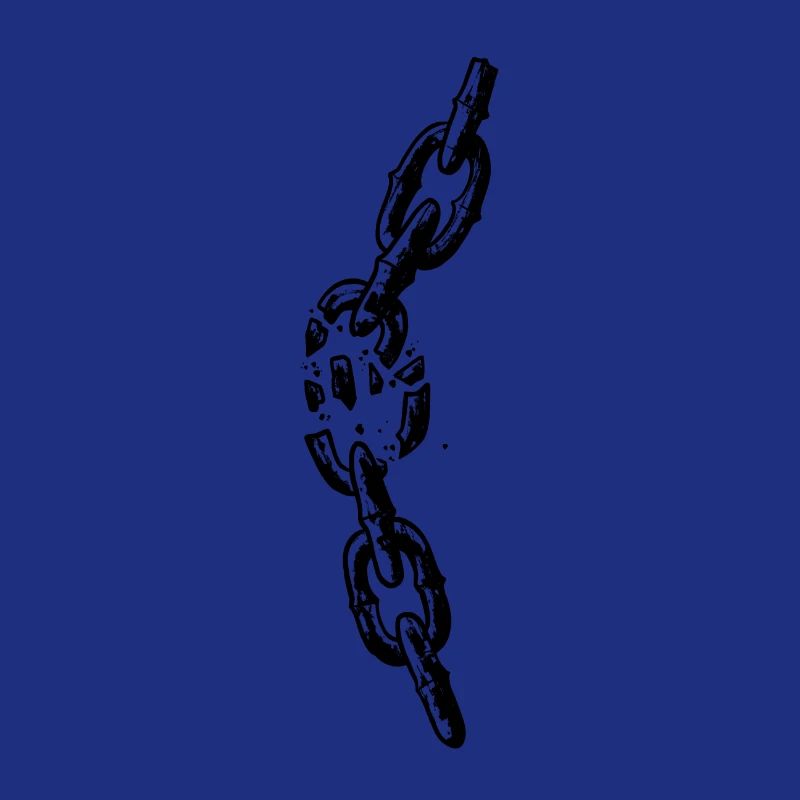 Worn stylish broken chain